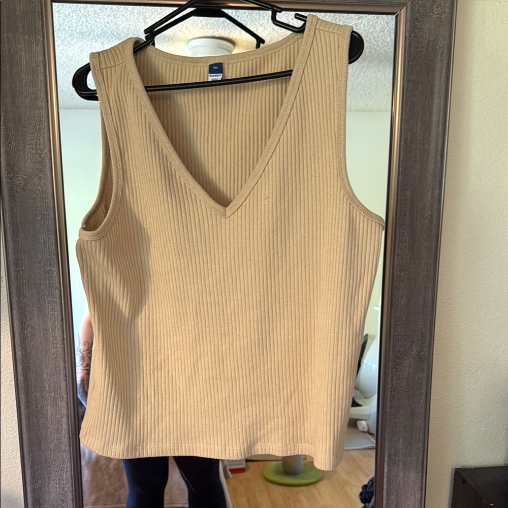 Old Navy Tan Ribbed Tank Top